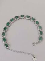 Zonder Minimumprijs - Armband Zilver - 12.00ct. tw. Smaragd, Sieraden, Tassen en Uiterlijk, Armbanden, Nieuw