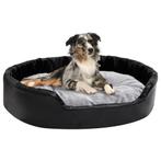 vidaXL Hondenmand 90x79x20 cm pluche en kunstleer zwart en, Dieren en Toebehoren, Honden-accessoires, Nieuw, Verzenden