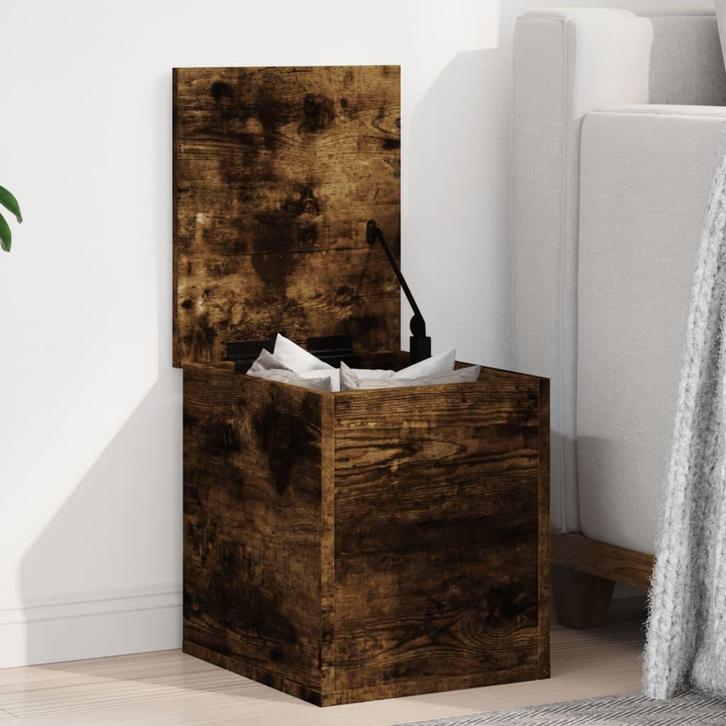 vidaXL Opbergbox 30x35x35 cm bewerkt hout gerookt, Huis en Inrichting, Woonaccessoires | Kisten, Nieuw, Verzenden
