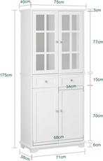 2dekans | SoBuy Keukenkast - FSB76-W - MDF - Max. 100kg -, Huis en Inrichting, Ophalen of Verzenden, Zo goed als nieuw