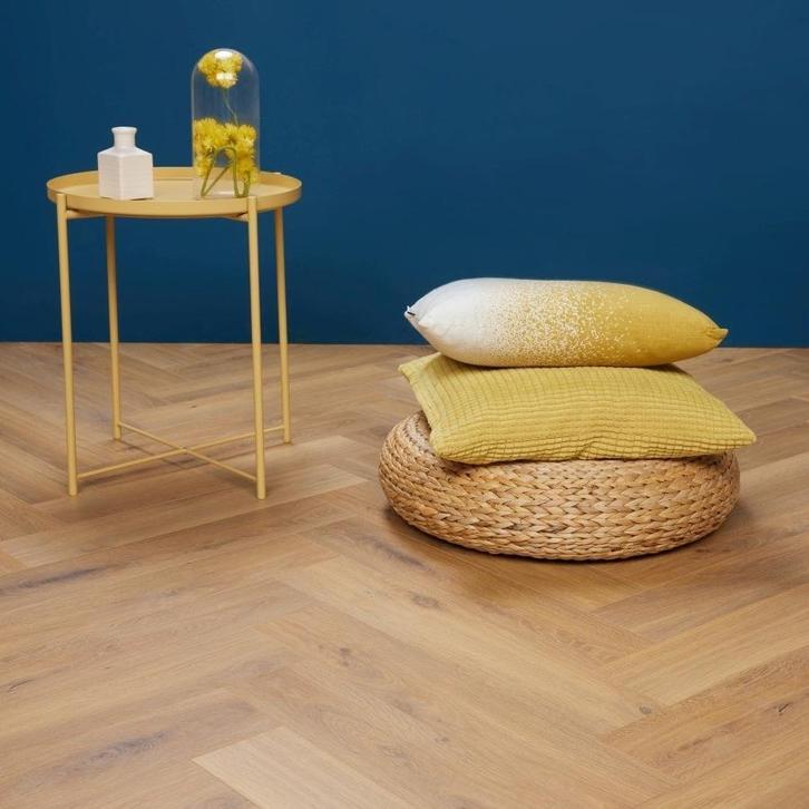 Visgraat plak-PVC naturel eiken vanaf €7,98, Doe-het-zelf en Verbouw, Vloerdelen en Plavuizen, Nieuw, Kunststof, Vloerdelen of -planken