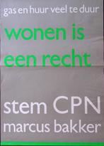 Stem CPN Marcus Bakker - Gas en huur (lijst optie, Posters), Verzamelen, Verzenden, Nieuw, Overige onderwerpen, Met lijst