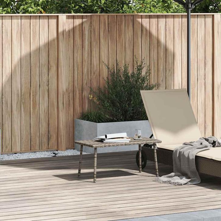 vidaXL Tuin salontafel rechthoekig 80x40x37 cm poly rattan, Tuin en Terras, Tuintafels, Nieuw, Verzenden