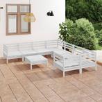 vidaXL 9-delige Loungeset massief grenenhout wit, Tuin en Terras, Tuinsets en Loungesets, Verzenden, Nieuw, Loungeset