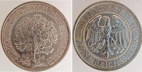 Duitsland 5 Reichsmark 1932 D Eichbaum J 331 vz/stgl zilver, Postzegels en Munten, Munten | Europa | Niet-Euromunten, Verzenden