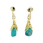 Gouden vintage oorhangers met turkoois 14 kt, Ophalen of Verzenden, Nieuw
