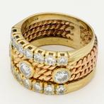 Ring - 18 karaat Geel goud, Roségoud Diamant (Natuurlijk), Nieuw