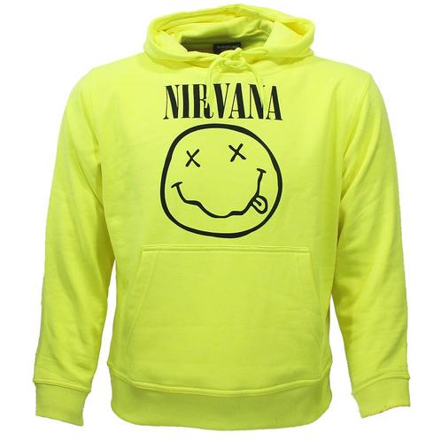 Nirvana Neon Geel Smiley Hoodie Trui Sweater - Officiële, Kleding | Heren, Truien en Vesten, Verzenden