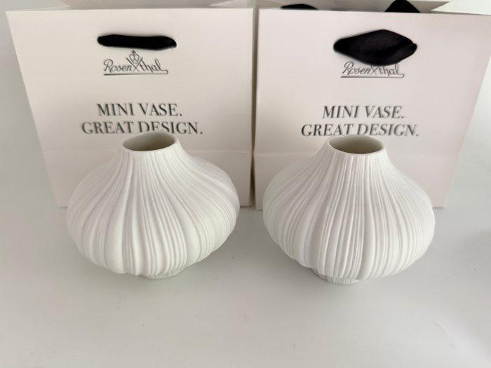 Rosenthal - Studio Linie - Vaas (2) - Mini plissé wit 8 cm, Antiek en Kunst, Antiek | Glas en Kristal