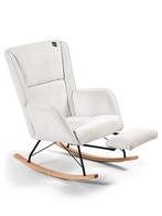 Aemely® Schommelstoel Relax - Wit Ribstof, Blank Hout, Ophalen of Verzenden, Nieuw, Stoel(en)
