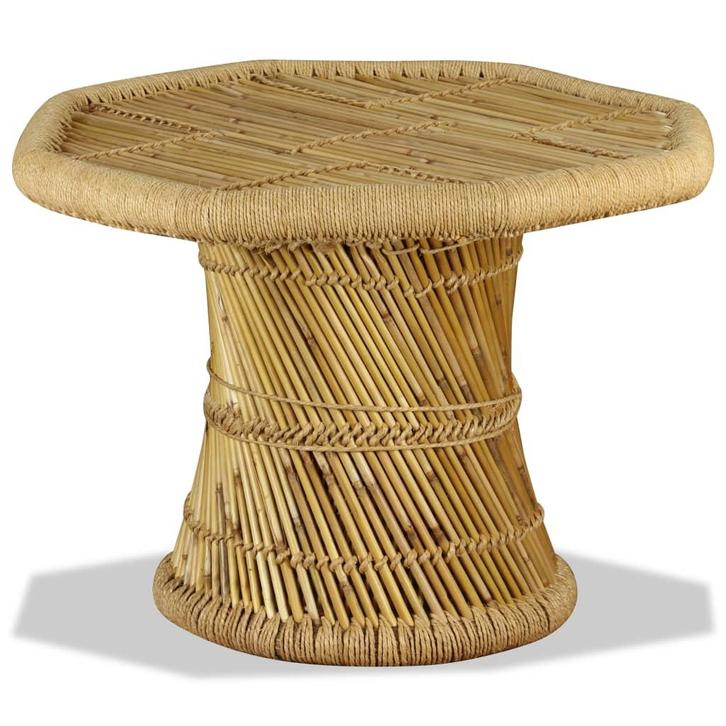 vidaXL Salontafel achthoekig 60x60x45 cm bamboe, Huis en Inrichting, Tafels | Salontafels, 50 tot 100 cm, Nieuw, Overige houtsoorten