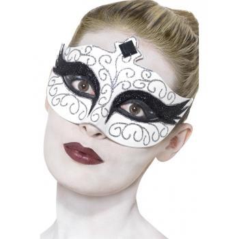 Gothic zwaan oogmasker zwart met wit - Oogmaskers, Hobby en Vrije tijd, Feestartikelen, Ophalen of Verzenden