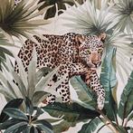 600x140cm! Nieuw stof in boheemse stijl met luipaarden-