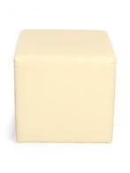 vdm. poef, beige kunstleder, Overige plaatsen, Ophalen of Verzenden, Gebruikt, Stoel