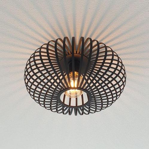 Zwarte plafonniere Lieve, Rond, Huis en Inrichting, Lampen | Plafondlampen, Nieuw, Metaal, Ophalen of Verzenden