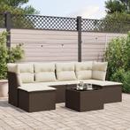 vidaXL 7-delige Loungeset met kussens poly rattan bruin, Tuin en Terras, Tuinsets en Loungesets, Verzenden, Nieuw, Loungeset