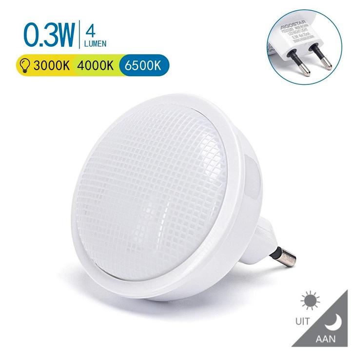 Nachtlampje rond warmwit | dagnachtsensor | 3000K/4000K/6500, Huis en Inrichting, Lampen | Overige, Nieuw, Verzenden