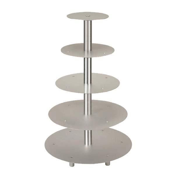 Taartstandaard Aluminium New York 5 etages, Hobby en Vrije tijd, Taarten en Cupcakes maken, Nieuw, Verzenden