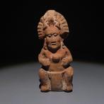 Maya Terracotta Ocarina figuur. 600 - 900 n.Chr. 10,8 cm H.