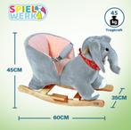Schommeldier Olifant met veiligheidsgordel hobbeldier, Verzenden, Nieuw