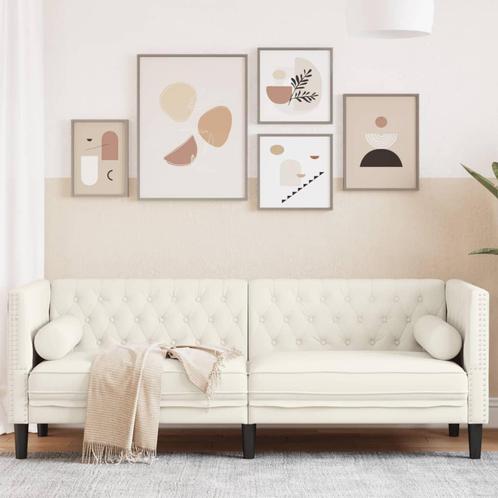 vidaXL Driezitsbank Chesterfield-stijl met bolsters fluweel, Huis en Inrichting, Banken | Bankstellen, Nieuw, Stof, Driepersoons