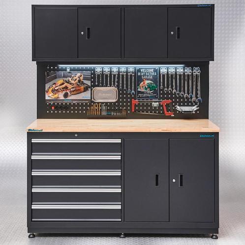 Datona Werkbank garage 160 cm - Datona - Mat zwart, Doe-het-zelf en Verbouw, Werkbanken, Nieuw, Ophalen of Verzenden
