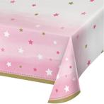 Roze Tafelkleed Sterren 2,59m, Verzenden, Nieuw