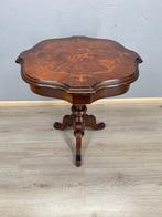 Franse houten bijzettafel wijntafel met intarsia -