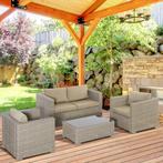 TRUUSK Polyrattan Tuinmeubelset Voor 4 Personen, Loungemeubi, Verzenden, Nieuw
