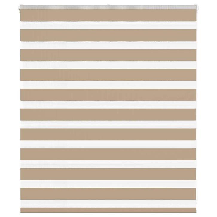 vidaXL Zebra Blind 130x100 cm stofbreedte 125,9 cm polyester, Huis en Inrichting, Stoffering | Gordijnen en Lamellen, Bruin, Nieuw