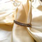 Gouden visgraat schakel armband met diamant; 0,62 ct. | 2..., Sieraden, Tassen en Uiterlijk, Armbanden, Gebruikt, Overige kleuren