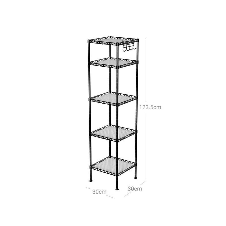 Hoppa! LGR23BK Metalen staand rek 30x30x124cm van 70 voor 19, Huis en Inrichting, Overige Huis en Inrichting, Nieuw, Ophalen of Verzenden