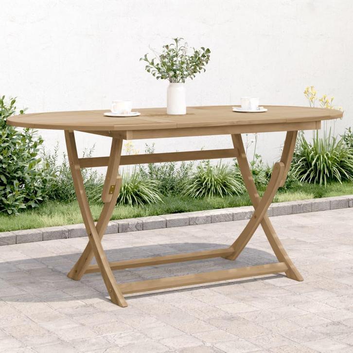 vidaXL Tuintafel inklapbaar 160x85x75 cm massief acaciahout, Tuin en Terras, Tuintafels, Nieuw, Hout, Verzenden