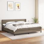 vidaXL Boxspring met matras stof taupe 200x200 cm, Verzenden, Overige maten, 200 cm, Stof