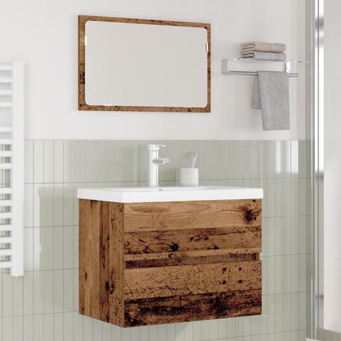 vidaXL Badkamermeubelset 3 pcs Oud hout 60 x 38.5 x 45 cm, Huis en Inrichting, Badkamer | Badkamermeubels, Nieuw, Verzenden