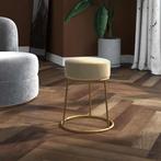 vidaXL Hocker rond fluweel donkergrijs, Verzenden, Nieuw, Grijs