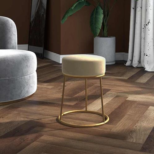 vidaXL Hocker rond fluweel donkergrijs, Huis en Inrichting, Stoelen, Grijs, Nieuw, Verzenden