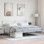 vidaXL Bedframe met hoofdbord metaal wit 180x200 cm, Huis en Inrichting, Eenpersoons, Verzenden, Wit, Nieuw