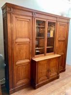 demontabel eiken met deuren, planken, lades en glas, 233 cm, Antiek en Kunst, Antiek | Meubels | Kasten