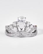 Statement ring - 14 karaat Witgoud - 1.28ct. tw. Diamant