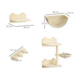 TRUUSK Katten Klimmuur 4-delig - Kattenkrabpaal Met Klimmen, Dieren en Toebehoren