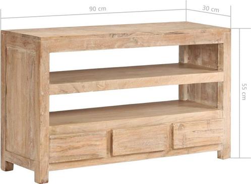 vidaXL Tv-meubel 90x30x55cm massief acaciahout lichtbruin, Huis en Inrichting, Woonaccessoires | Overige, Nieuw, Ophalen of Verzenden