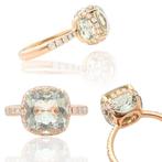 Ring - 18 karaat Roségoud -  6.90ct. tw. Aquamarijn -