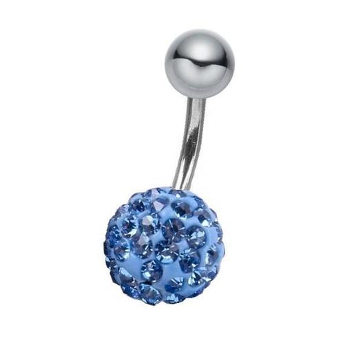 Fako Bijoux® - Navelpiercing - Disco Dots - 8mm - Blauw, Sieraden, Tassen en Uiterlijk, Piercings, Verzenden