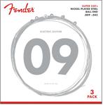 Fender 250L Super 250s Nikkel roundwound 3-pack .009, Verzenden, Nieuw