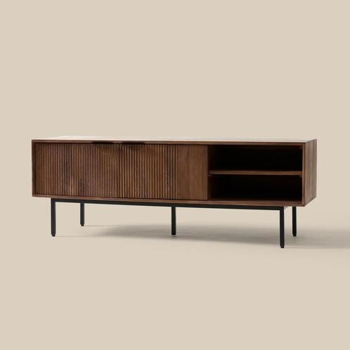 *WOONWINKEL* Tv-meubel Hout Met Ribbels (staand/hangend) 140, Huis en Inrichting, Kasten | Televisiemeubels, Nieuw, Verzenden