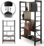 Boekenkast - Boekenrek - Industrieel - 79x30x155cm - Bruin /, Huis en Inrichting, Verzenden, Zo goed als nieuw