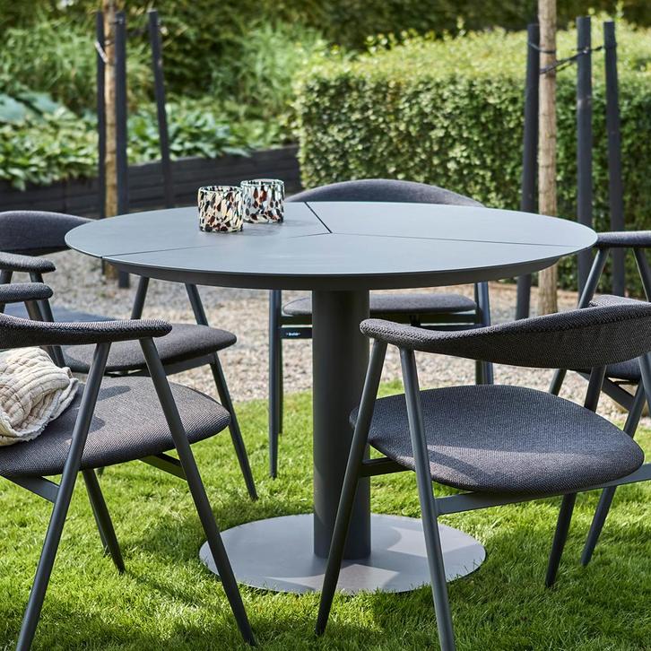 *WOONWINKEL* Brafab Peace Ronde Tuintafel Aluminium Antracie, Tuin en Terras, Tuinsets en Loungesets, Nieuw, Verzenden