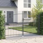 vidaXL Tuindeur met Spiraal Top Dubbele Swing Grijs 175x300, Verzenden, Nieuw