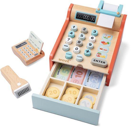 Houten Speelgoedkassa - Kassa Inclusief Scanner, Pinapparaat, Kinderen en Baby's, Speelgoed | Educatief en Creatief, Nieuw, Verzenden